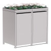 Box copri bidoni Emma per due 120L in Grigio chiaro metallizzato