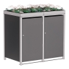 Box copri bidoni Emma per due 120L in Antracite con cornice grigio segnale