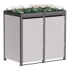 Box copri bidoni Tilda per due 240L in Grigio chiaro metallizzato con cornice grigio scuro
