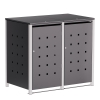 Box copri bidoni Wilhelm per due 240L in Antracite con cornice grigio segnale
