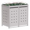 Box copri bidoni Martha per due 240L in Grigio chiaro metallizzato