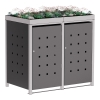 Box copri bidoni Martha per due 240L in Antracite con cornice grigio segnale