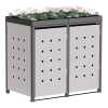 Box copri bidoni Martha per due 240L in Grigio chiaro metallizzato con cornice grigio scuro