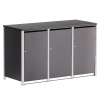 Box copri bidoni Hugo per tre 240L in Antracite con cornice grigio segnale