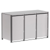 Box copri bidoni Hugo per tre 240L in Grigio chiaro metallizzato con cornice grigio scuro