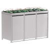 Box copri bidoni Tilda per tre 240L in Grigio chiaro metallizzato