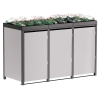 Box copri bidoni Tilda per tre 240L in Grigio chiaro metallizzato con cornice grigio scuro