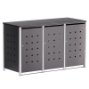 Box copri bidoni Wilhelm per tre 240L in Antracite con cornice grigio segnale