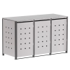 Box copri bidoni Wilhelm per tre 240L in Grigio chiaro metallizzato con cornice grigio scuro