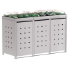 Box copri bidoni Anna per tre 120L in Grigio chiaro metallizzato