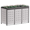 Box copri bidoni Anna per tre 120L in Grigio chiaro metallizzato con cornice grigio scuro