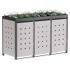 Box copri bidoni Martha per tre 240L in Grigio chiaro metallizzato con cornice grigio scuro