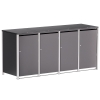 Box copri bidoni Hugo per quattro 240L in Antracite con cornice grigio segnale