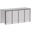 Box copri bidoni Hugo per quattro 240L in Grigio chiaro metallizzato con cornice grigio scuro