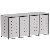 Box copri bidoni Wilhelm per quattro 240L in Grigio chiaro metallizzato con cornice grigio scuro