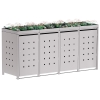 Box copri bidoni Martha per quattro 240L in Grigio chiaro metallizzato