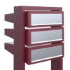 Cassetta postale in serie Stairs for Three in Rosso con ribaltina in acciaio inox