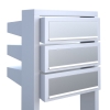 Cassetta postale in serie Stairs for Three in Bianco con ribaltina in acciaio inox