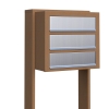 Cassetta postale in serie Cube for Three in Ruggine con ribaltina in acciaio inox