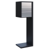 Cassetta postali in serie Hermes for Three Nero con ribaltina in acciaio inox