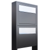 Cassetta postale in serie Elegance for Two in Antracite con ribaltina in acciaio inox