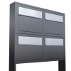 Cassetta postale in serie Elegance for Four in Antracite con ribaltina in acciaio inox