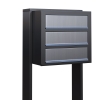 Cassetta postale in serie Cube for Three in Antracite con ribaltina in acciaio inox