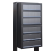 Cassetta postale in serie Cube for Six in Antracite con ribaltina in acciaio inox