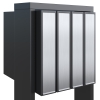 Cassetta postale in serie Flag for Four in Antracite con ribaltina in acciaio inox