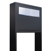 Cassetta postale con supporto Elegance in Nero con ribaltina in acciaio inox