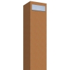 Cassetta postale con supporto Monolith in Ruggine con ribaltina in acciaio inox