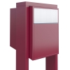 Cassette postali con supporto postale Big Flag Rosso con ribaltina in acciaio inox