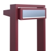 Cassetta postale con supporto Stairs in Rosso con ribaltina in acciaio inox