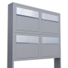 Cassetta postale in serie Elegance for Four in Grigio metallizzato con ribaltina in acciaio inox