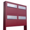 Cassetta postale in serie Elegance for Four in Rosso con ribaltina in acciaio inox