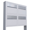 Cassetta postale in serie Elegance for Four in Bianco con ribaltina in acciaio inox
