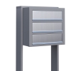 Cassetta postale in serie Cube for Three in Grigio metallizzato con ribaltina in acciaio inox