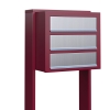 Cassetta postale in serie Cube for Three in Rosso con ribaltina in acciaio inox