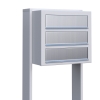 Cassetta postale in serie Cube for Three in Bianco con ribaltina in acciaio inox