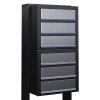 Cassetta postale in serie Cube for Six in Nero con ribaltina in acciaio inox