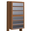 Cassetta postale in serie Cube for Six in Ruggine con ribaltina in acciaio inox