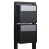 Cassetta postale in serie Soprano for Two in Nero con ribaltina in acciaio inox