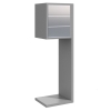 Cassetta postali in serie Hermes for Three Grigio metallizzato con ribaltina in acciaio inox