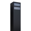 Cassetta postale in serie Monolith for Two in Nero con ribaltina in acciaio inox
