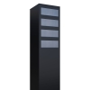 Cassetta postale in serie Monolith for Four in Nero con ribaltina in acciaio inox