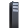 Cassetta postale in serie Monolith for Three in Nero con ribaltina in acciaio inox