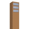 Cassetta postale in serie Monolith for Three in Ruggine con ribaltina in acciaio inox