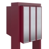 Cassetta postale in serie Flag for Three in Rosso con ribaltina in acciaio inox