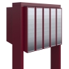 Cassetta postale in serie Flag for Five in Rosso con ribaltina in acciaio inox