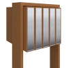 Cassetta postale in serie Flag for Five in Ruggine con ribaltina in acciaio inox